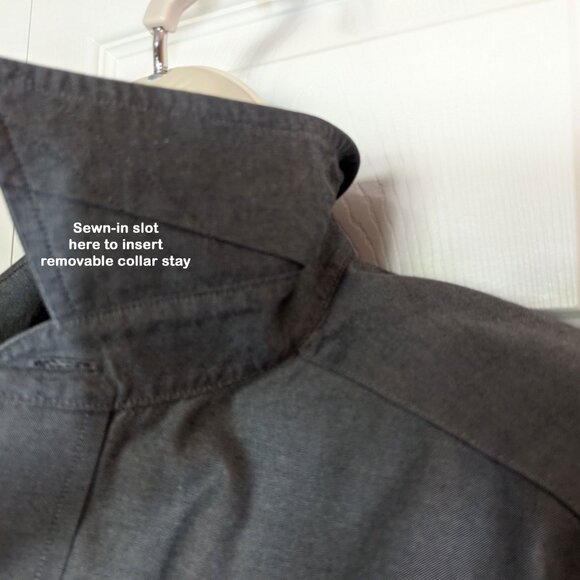 Roundtree & Yorke Gold Label dress shirt, Dark gray, Non Iron cotton, 15/33, VTG - Picture 15 of 16